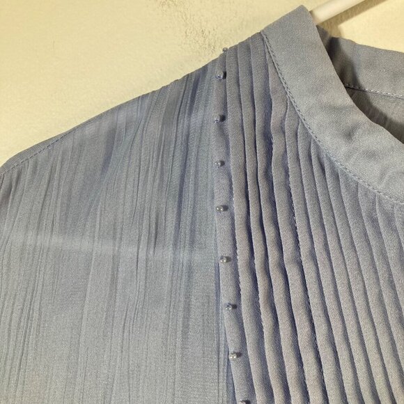 Womens‎ Vintage JG Hook Pleat Bead Front Button Shirt Light Blue 16 Polyester - Picture 7 of 8